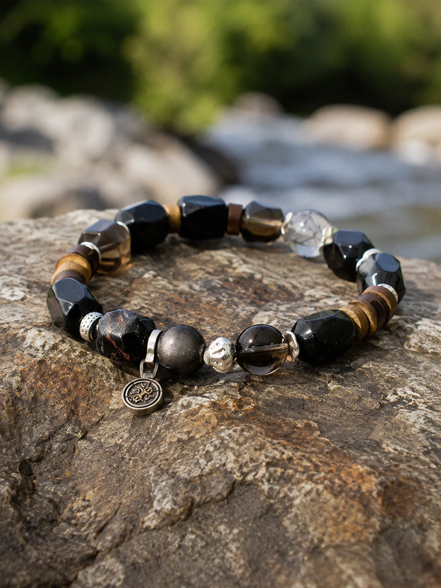 Black Tourmaline Woven Guard Bracelet