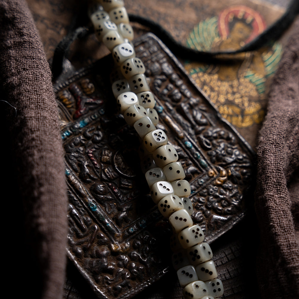 108 Camel Bone Yak Bone Dzi Mala Necklace