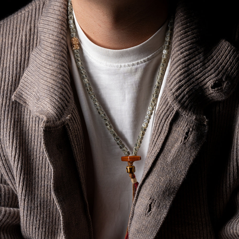 108 Camel Bone Yak Bone Dzi Mala Necklace