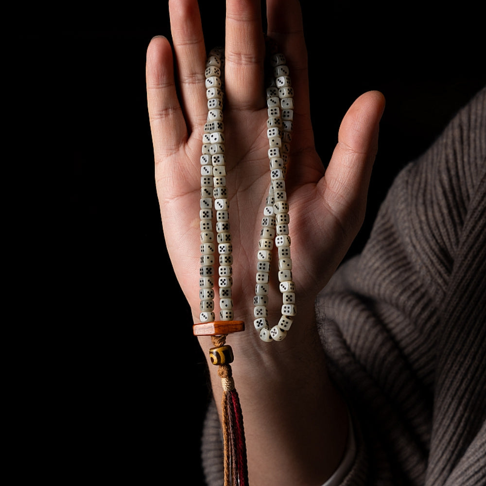 108 Camel Bone Yak Bone Dzi Mala Necklace