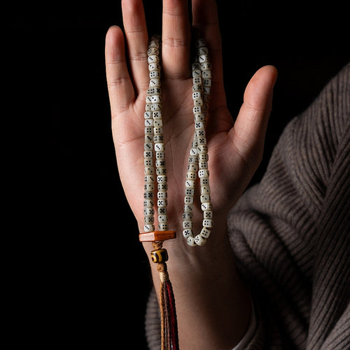 108 Camel Bone Yak Bone Dzi Mala Necklace