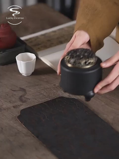 Black Pottery Electric Resin Incense Burner