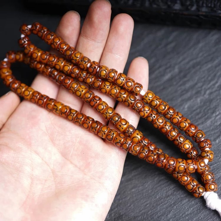 Tibetan Yak Bone Impermanence Skull Mala Beads
