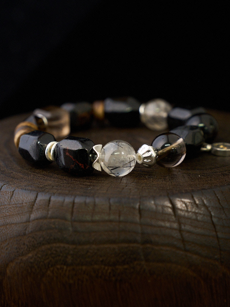 Black Tourmaline Woven Guard Bracelet
