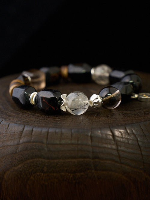 Black Tourmaline Woven Guard Bracelet