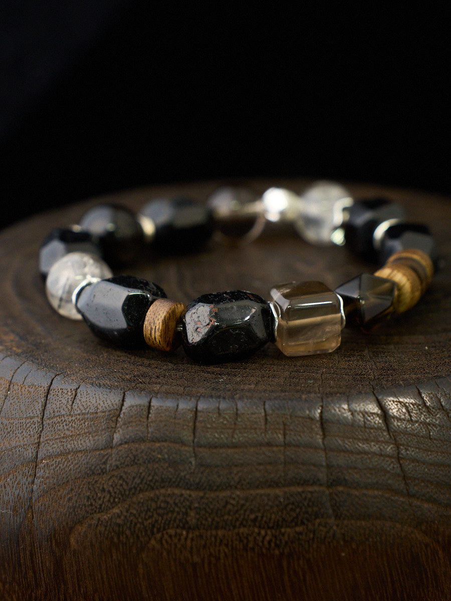 Black Tourmaline Woven Guard Bracelet