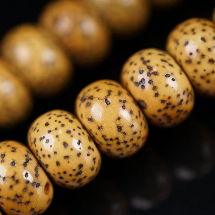 Antique Tibetan Star Moon Bodhi Seed Japa Mala