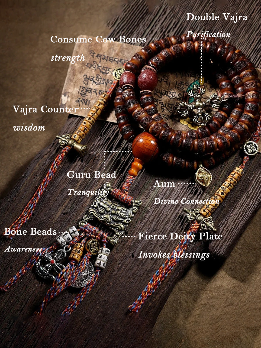 Kailash Energy Sacred Protector Silver and Brass Mala 108 Mala Beads