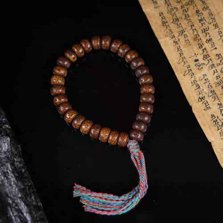 Authentic Antique Tibetan Star Moon Bodhi Seed Mala Beads