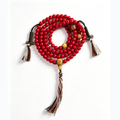 Huaiye Red Tibetan Liuli Glass 108 Mala in Light Tibetan Style