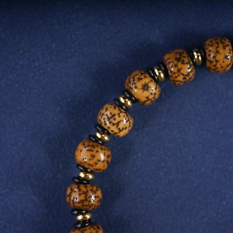 Authentic Antique Tibetan Star Moon Bodhi Seed Mala