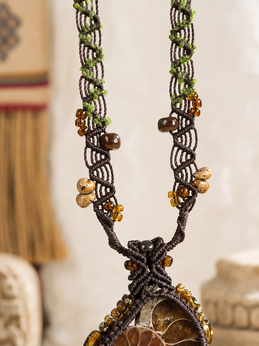 Ancient Spiral Ammonite Pendant Necklace