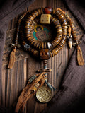 Guardian Spirit 108 Mala Beads Yak Bone Agate and Brass