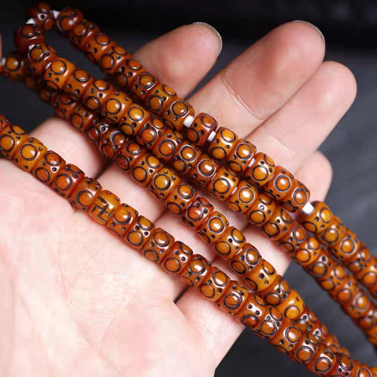 Tibetan Yak Bone Impermanence Skull Mala Beads