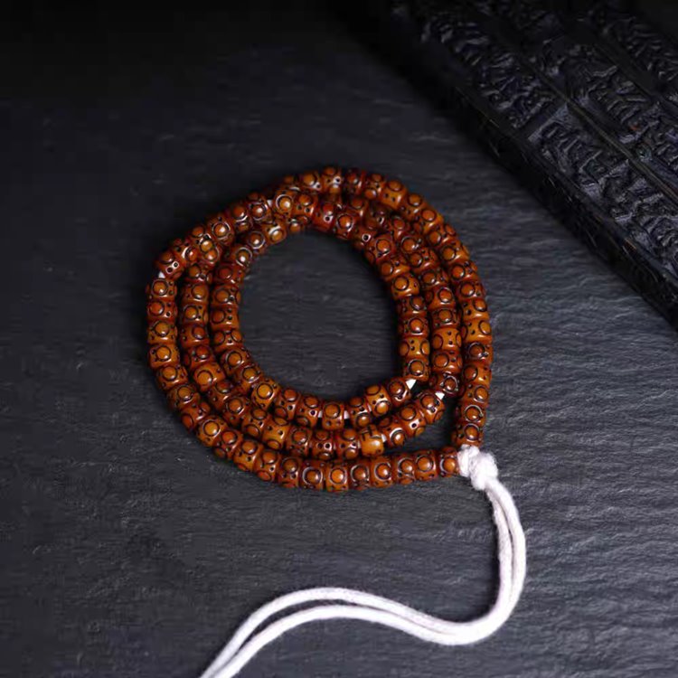 Tibetan Yak Bone Impermanence Skull Mala Beads