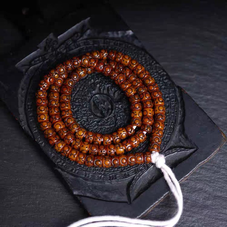 Tibetan Yak Bone Impermanence Skull Mala Beads