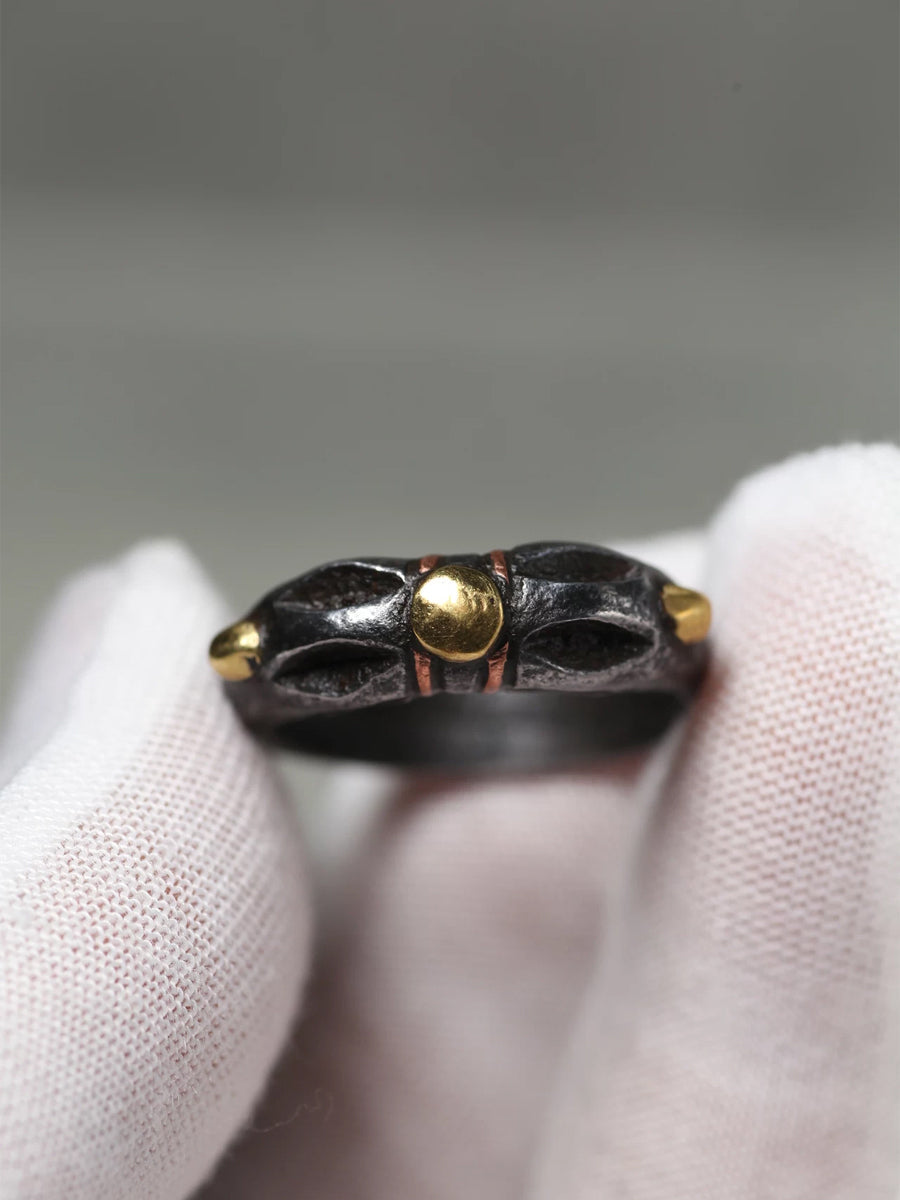 Iron & Gold Accent Open Ring