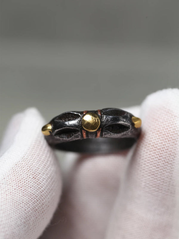 Iron & Gold Accent Open Ring