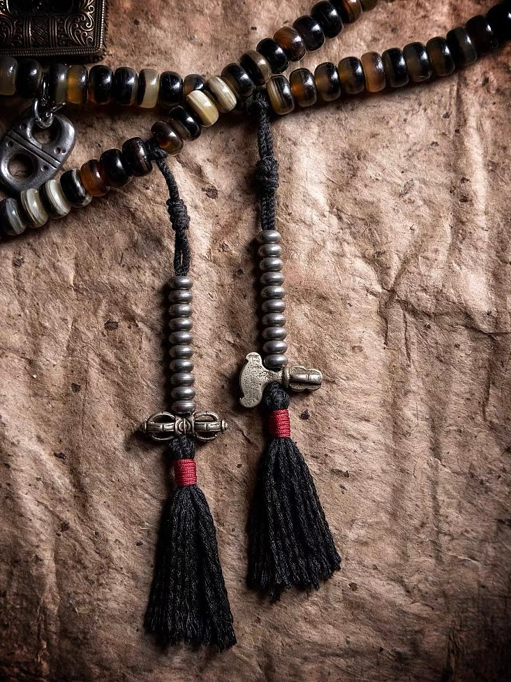 Yellow Jambhala Goat Horn 108 Mala Necklace for Prosperity and Abundance