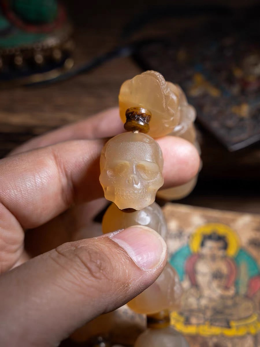 Citipati Skull Goat Horn Protection Bracelet