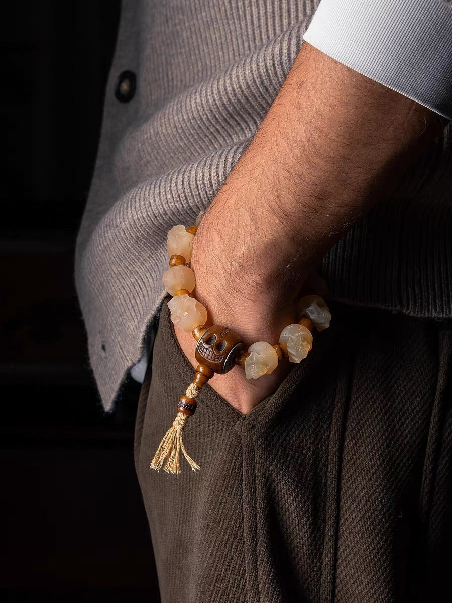 Citipati Skull Goat Horn Protection Bracelet
