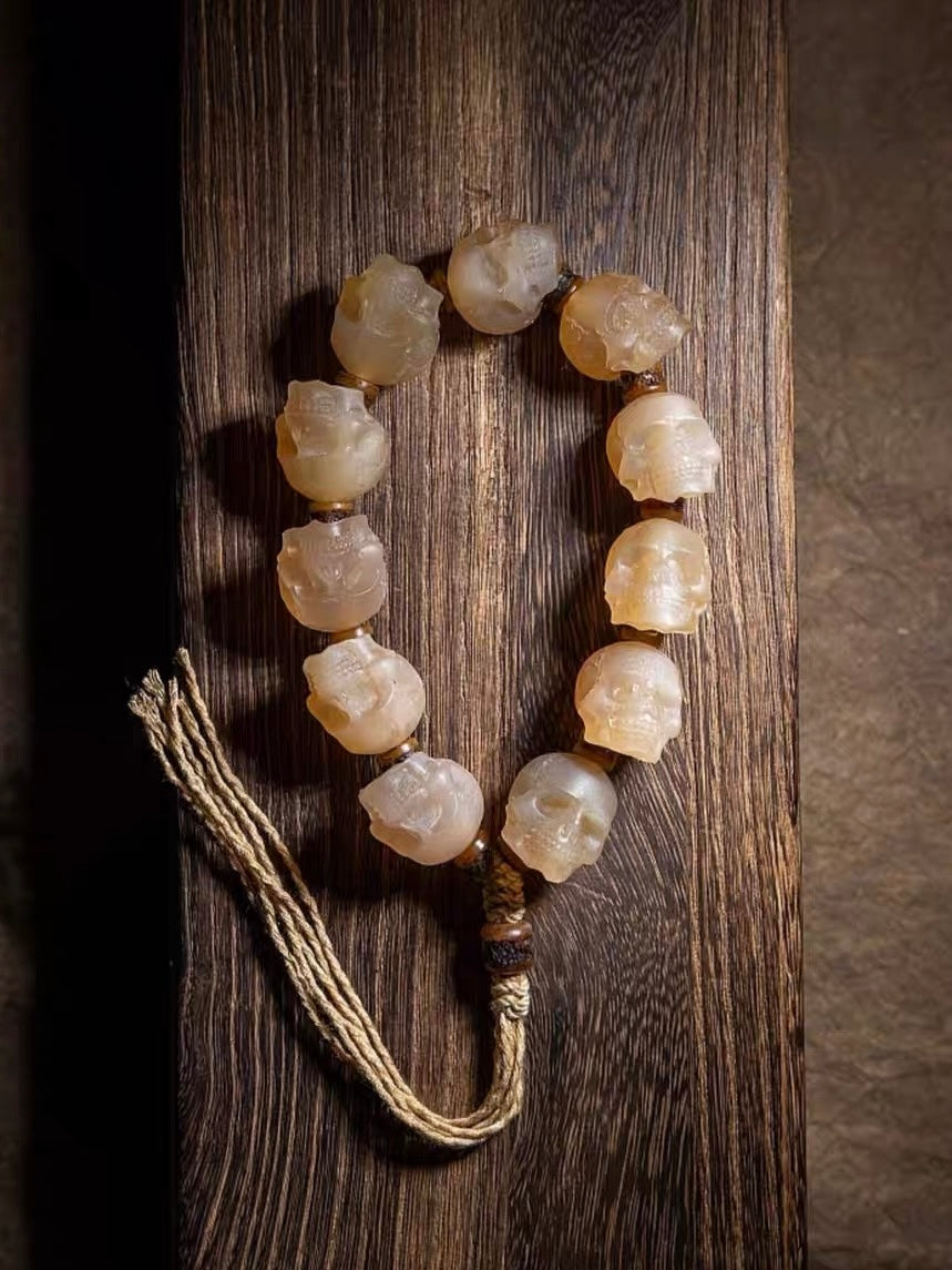 Citipati Skull Goat Horn Protection Bracelet