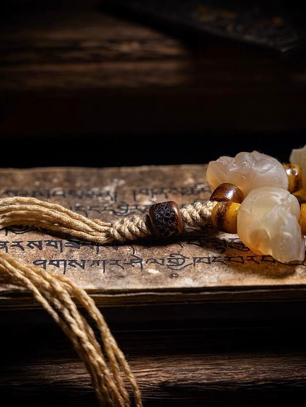 Citipati Skull Goat Horn Protection Bracelet