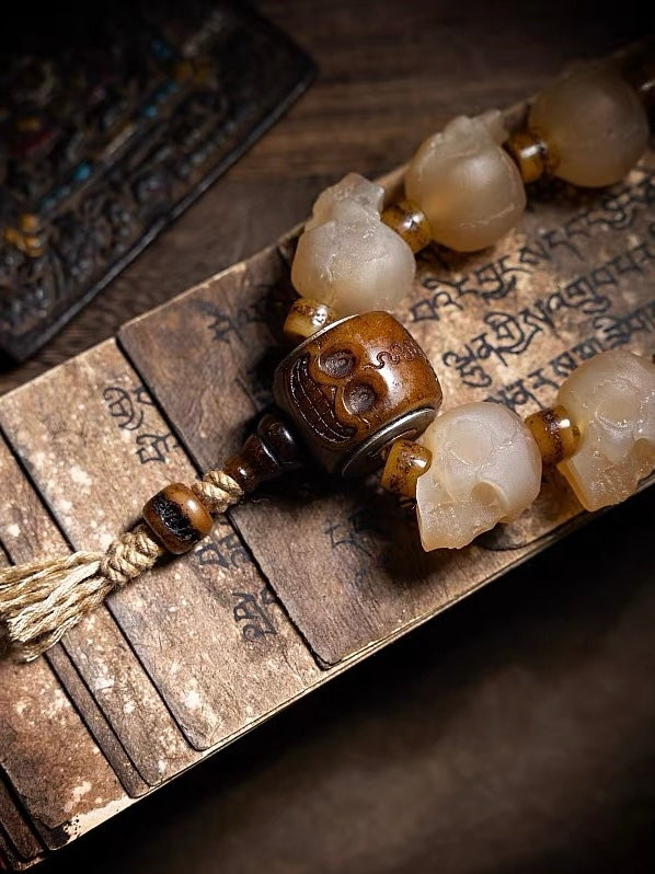 Citipati Skull Goat Horn Protection Bracelet