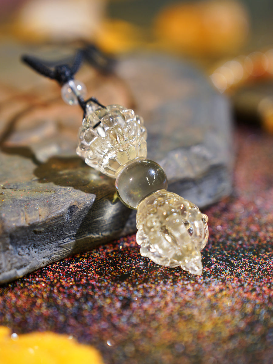 Tibetan Citrine Crystal Vajra Necklace