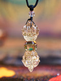 Tibetan Citrine Crystal Vajra Necklace