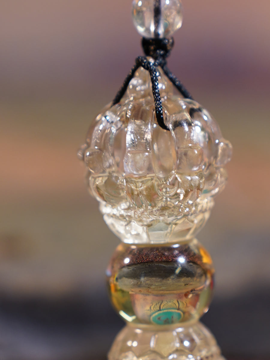 Tibetan Citrine Crystal Vajra Necklace