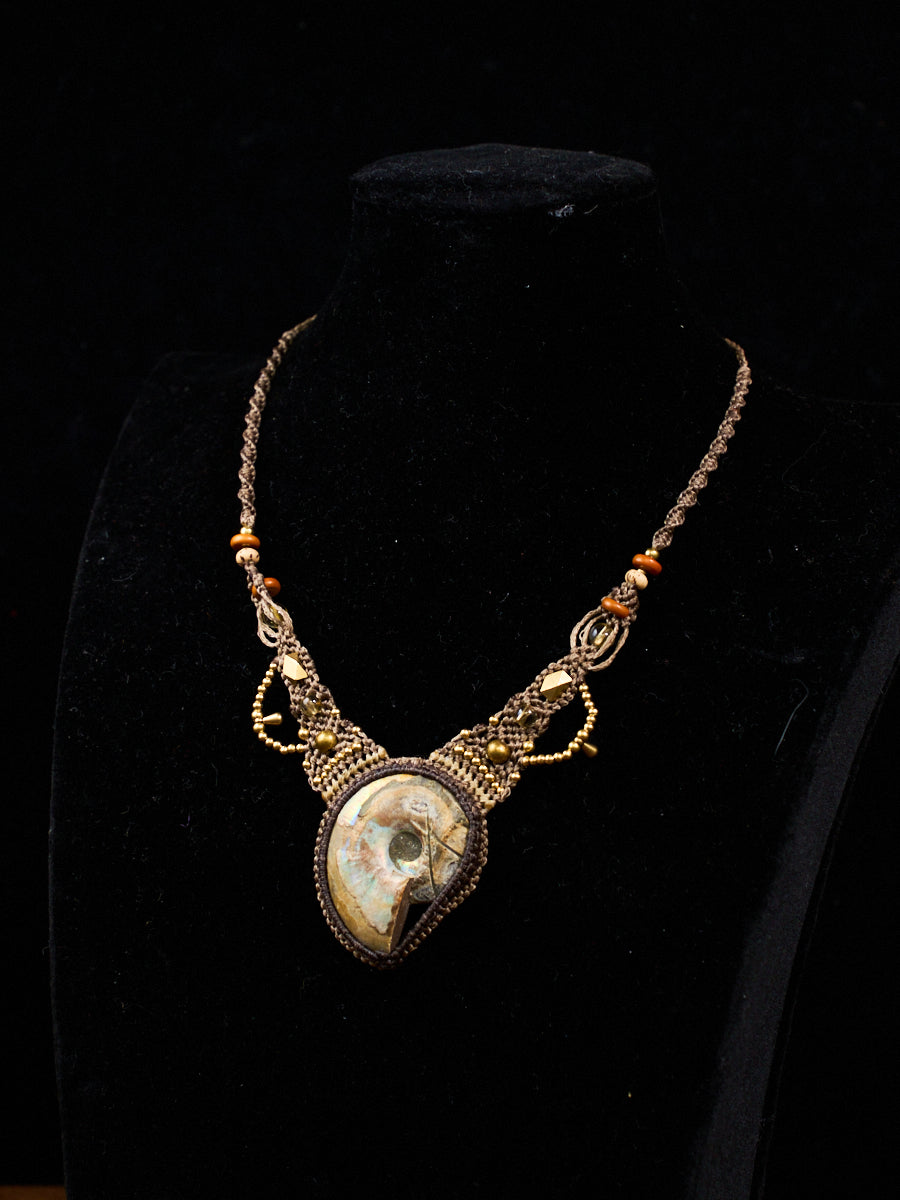 Citrine Macrame Knotted Necklace