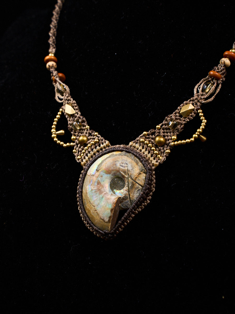 Citrine Macrame Knotted Necklace