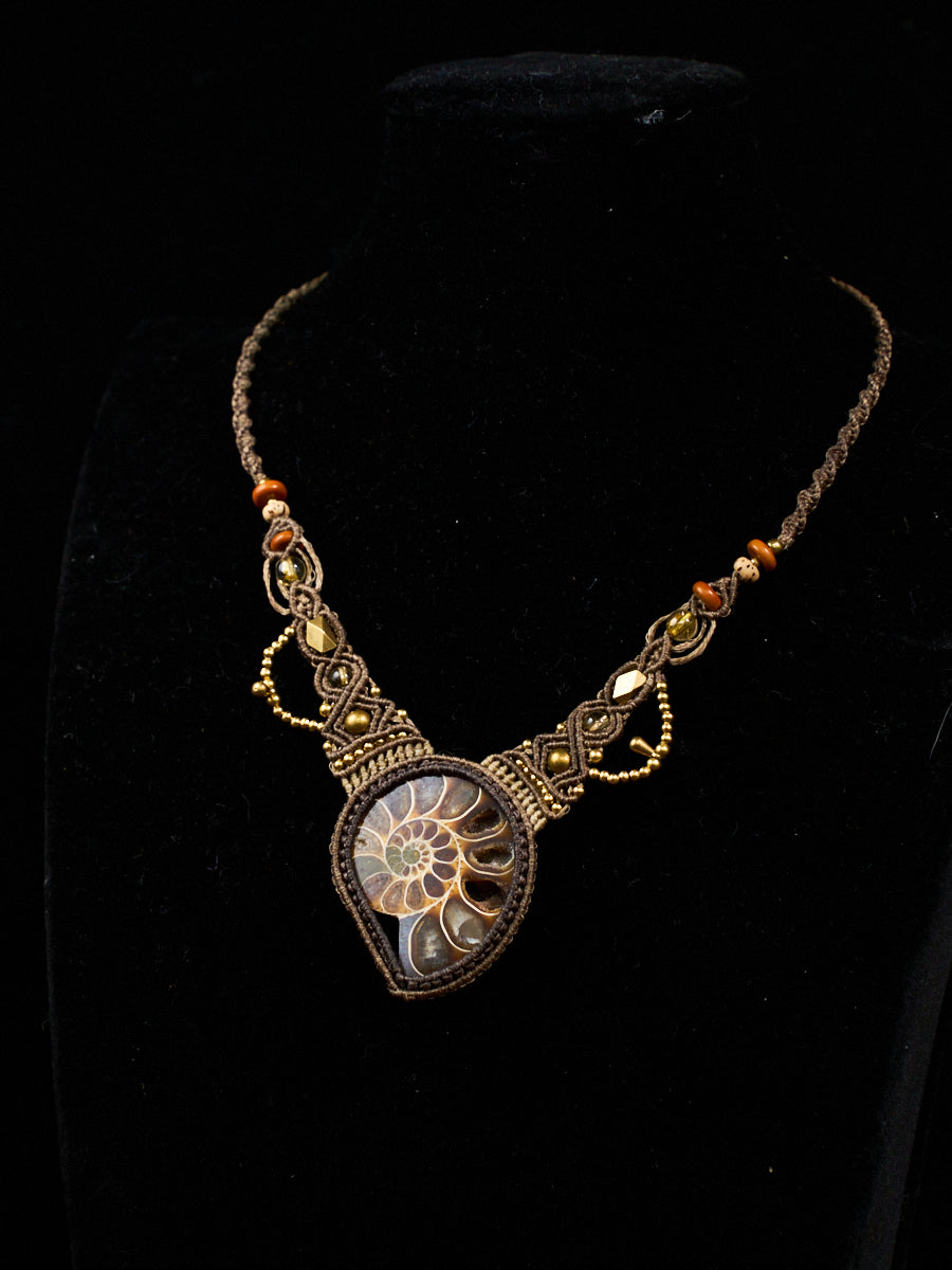 Citrine Macrame Knotted Necklace
