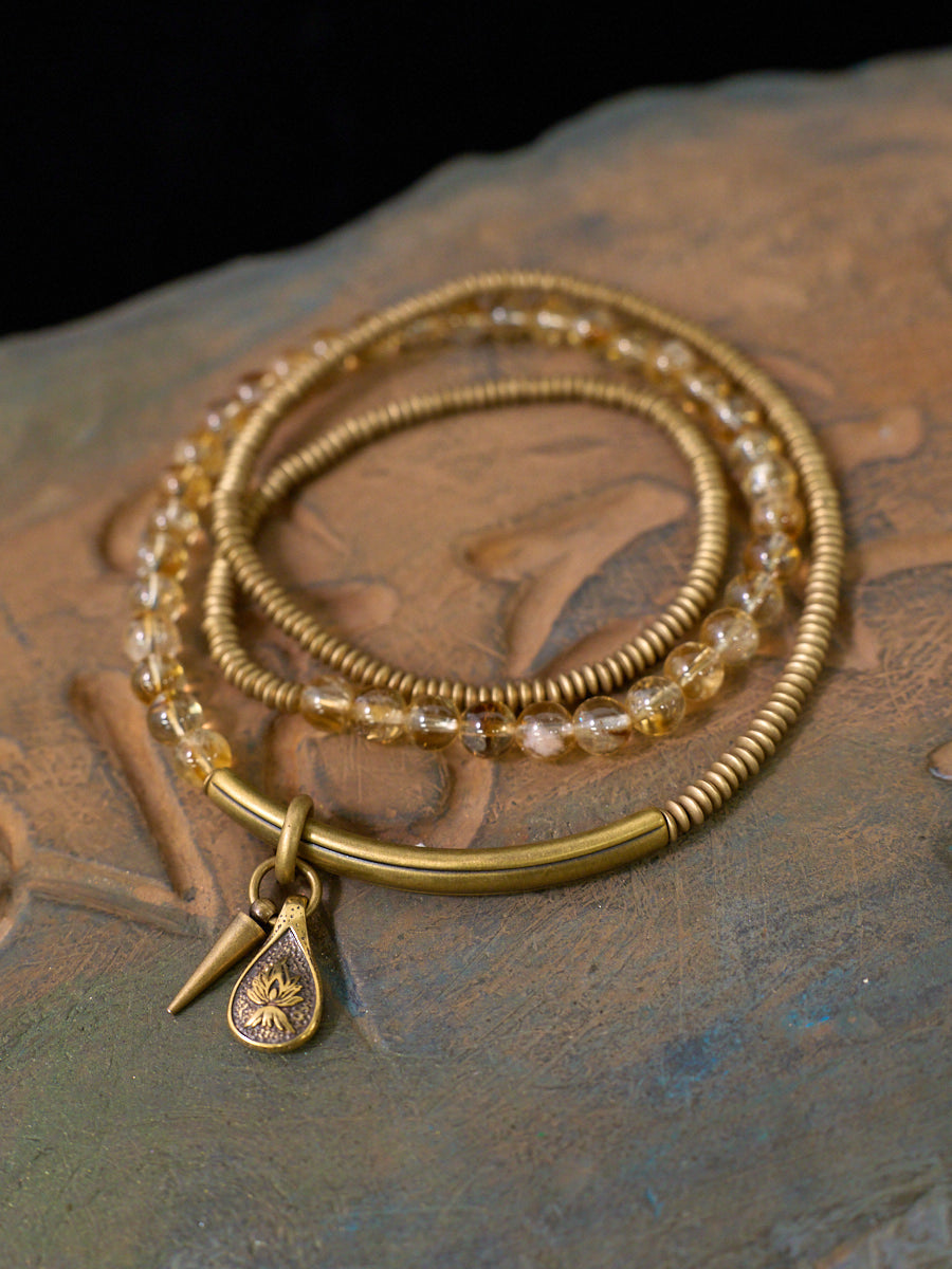 Gold Prosperity Citrine Wrap Bracelet – Energy & Abundance