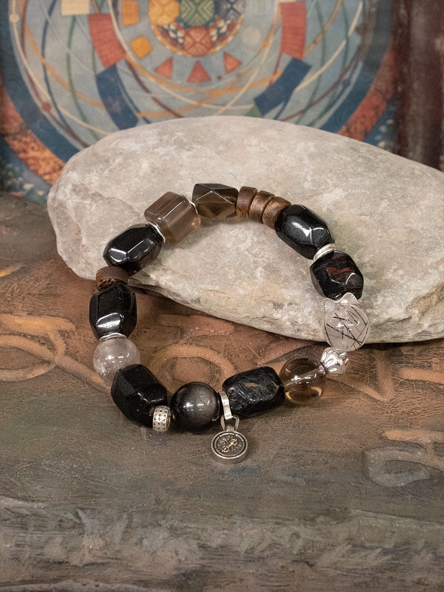 Black Tourmaline Woven Guard Bracelet