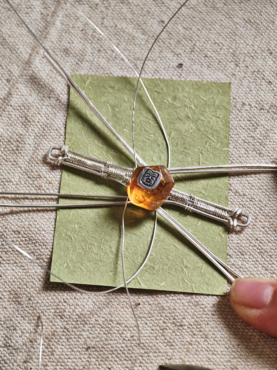Citrine Totem Silver Necklace