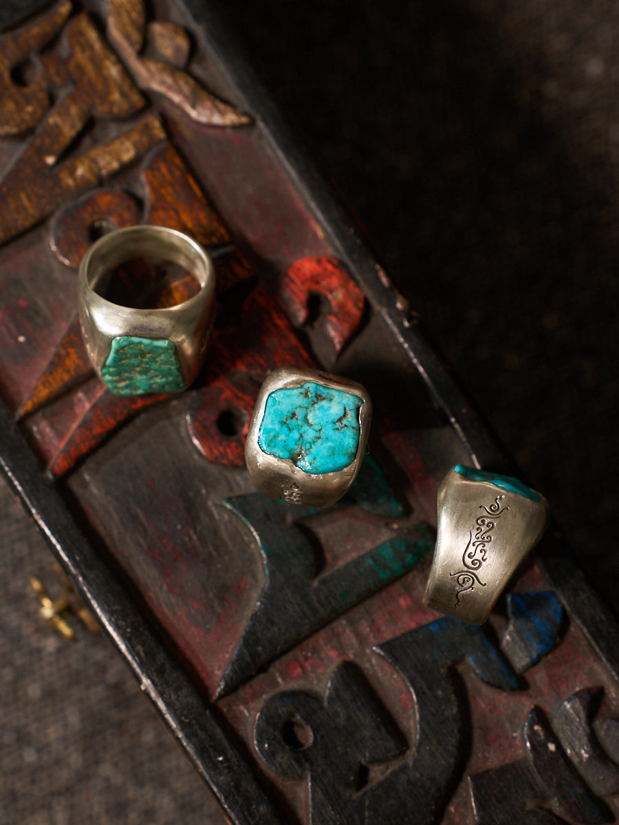 Raw Turquoise Sterling Silver Ring