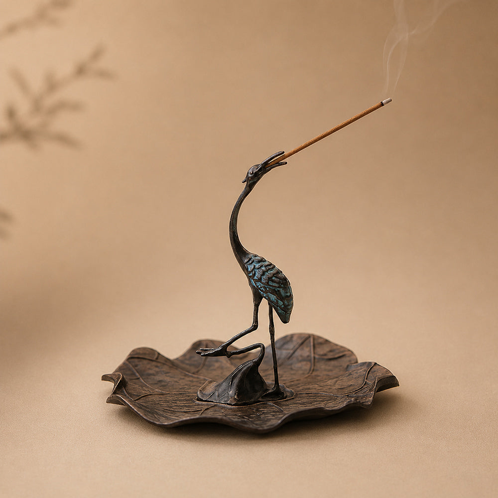 Red-crowned Crane Stick Incense Burner