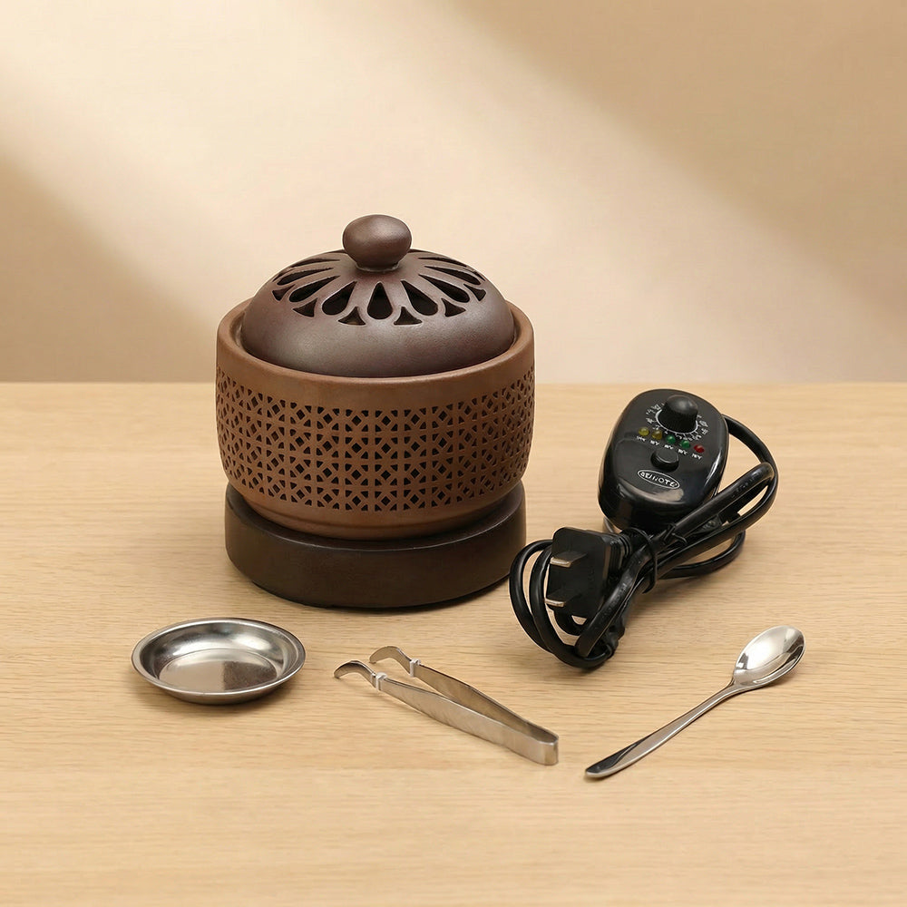 Electric Resin Incense Powder Burner With Light