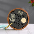 Traditional Fan-shaped Wooden Incense Box