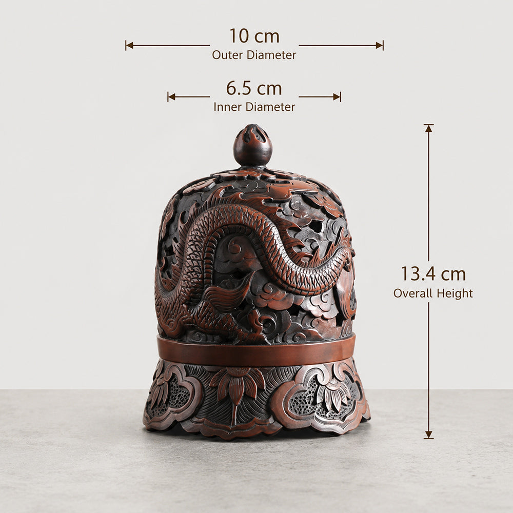 Handmade Purple Clay Dragon Incense Burner