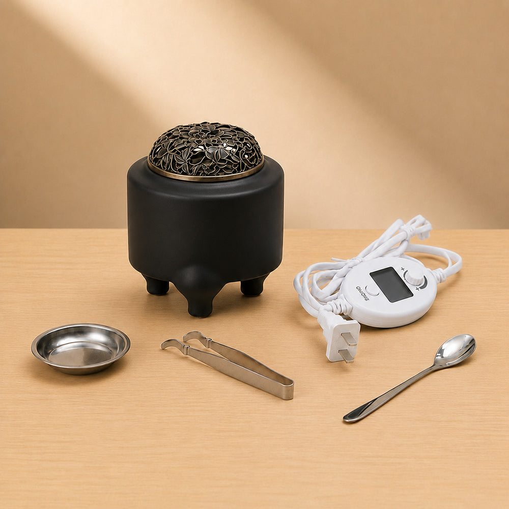 Black Pottery Electric Resin Incense Burner