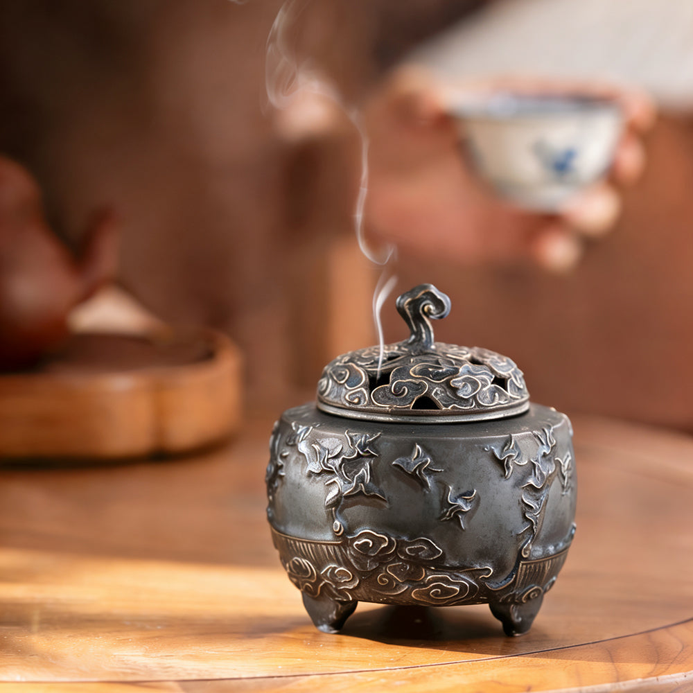 Lucky Crane Ceramic Electric Incense Burner
