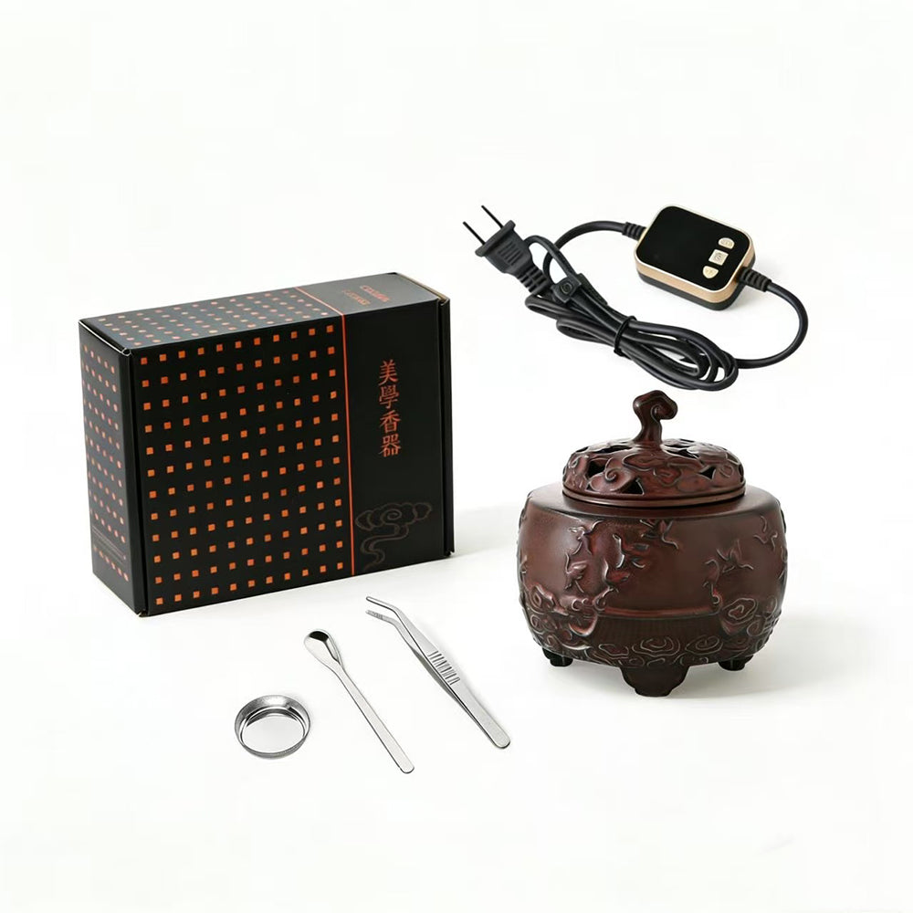 Lucky Crane Ceramic Electric Incense Burner
