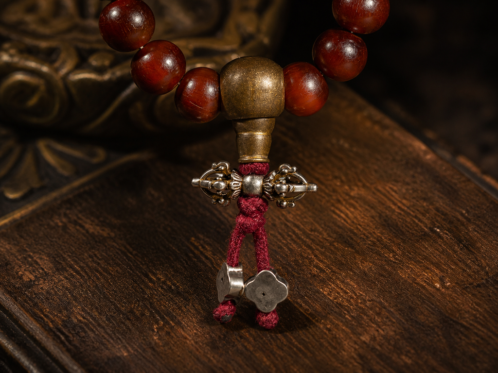 Tibetan-Style Antique-Finished Yak Bone Mala Necklace