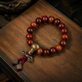 Tibetan-Style Antique-Finished Yak Bone Mala Necklace