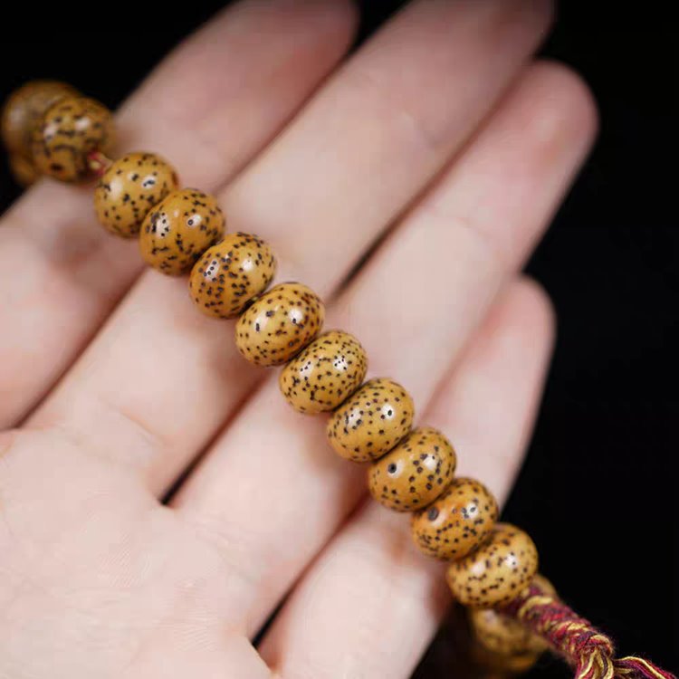 Antique Tibetan Star Moon Bodhi Seed Japa Mala