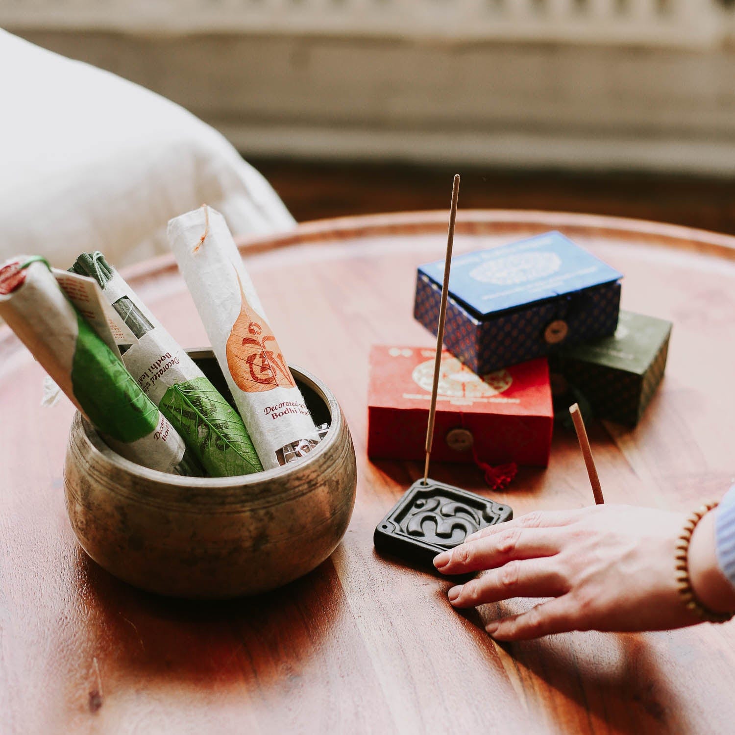 Om Incense Burner Black
