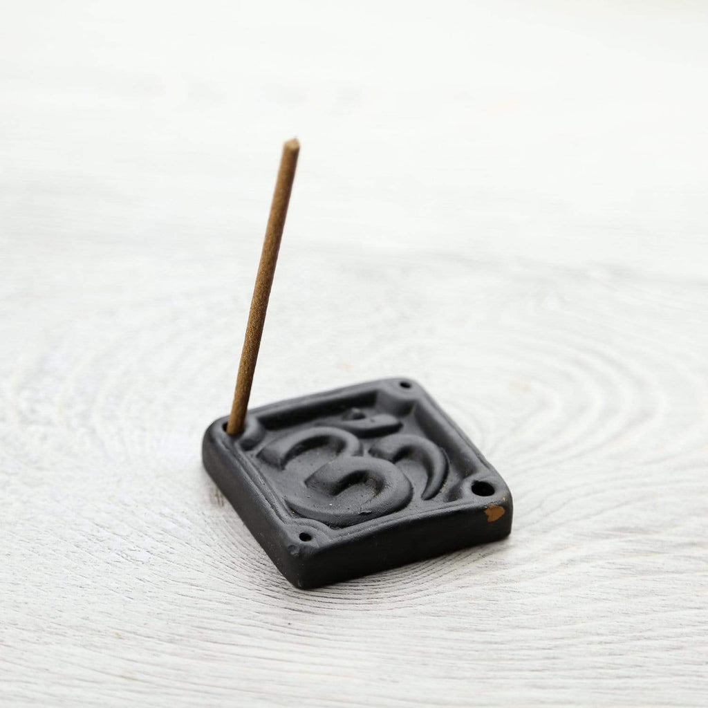 Om Incense Burner Black